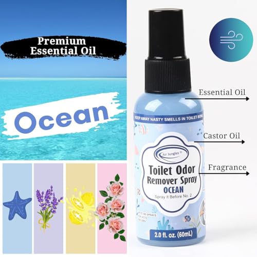 Air Jungles Toilet Spray, Ocean Scent Odor Eliminator, 2 fl oz (2 Pack)