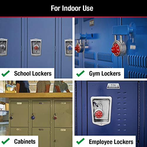 Master Lock 1504D Combination Padlock, Red - Secure Gym & School Lock