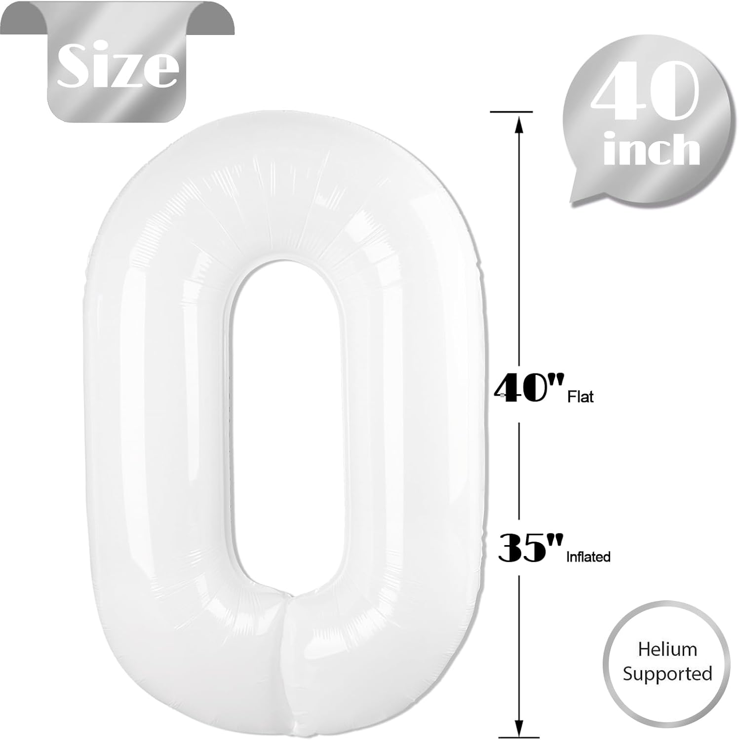 Translucent 40-Inch White Number Balloon | Perfect for Birthday Decorations & Celebrations