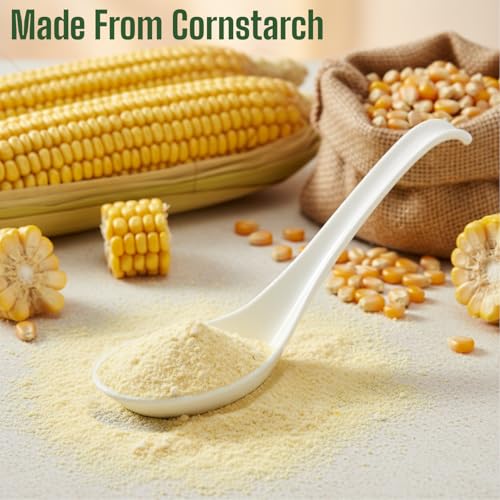 50 Pack Disposable Asian Soup Spoons with Hook - Eco-Friendly Cornstarch