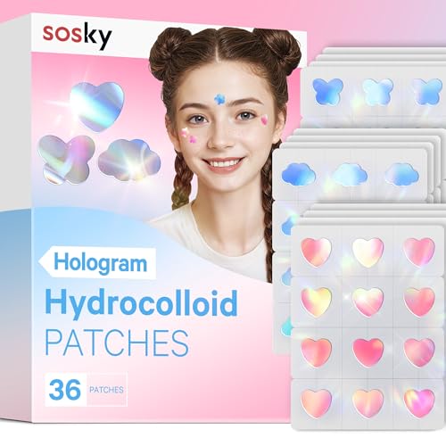 Sosky Holographic Pimple Patches - Hydrocolloid Acne Zit Stickers