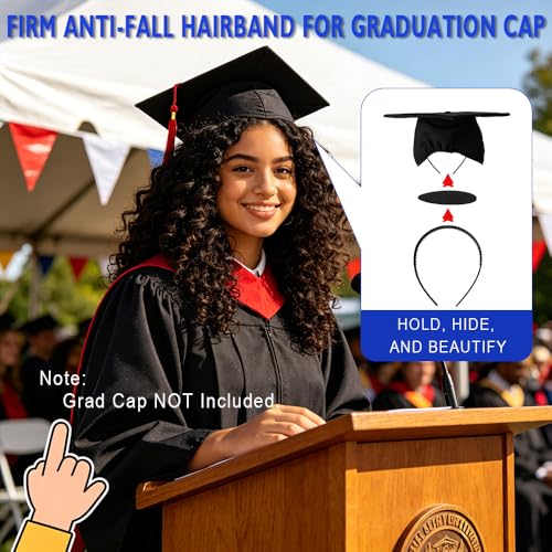 Deovige Graduation Cap Headband 2PCS - Anti-Fall Cap Insert & Holder