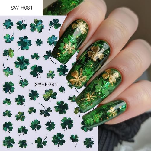 St. Patrick's Day Self-Adhesive Nail Art Stickers Shamrock 4-Pack