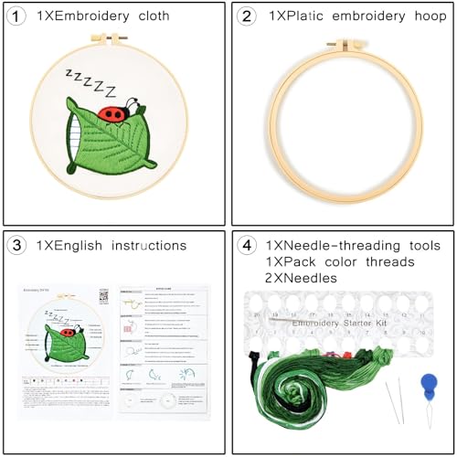Beginner Embroidery Kit with Video Tutorial - Crafmanoe
