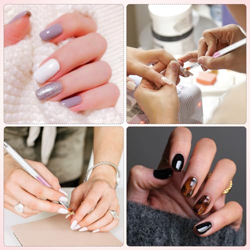NQEUEPN Ombre Nail Brush Rhinestone Handle Gradient Nail Art Painting Tool