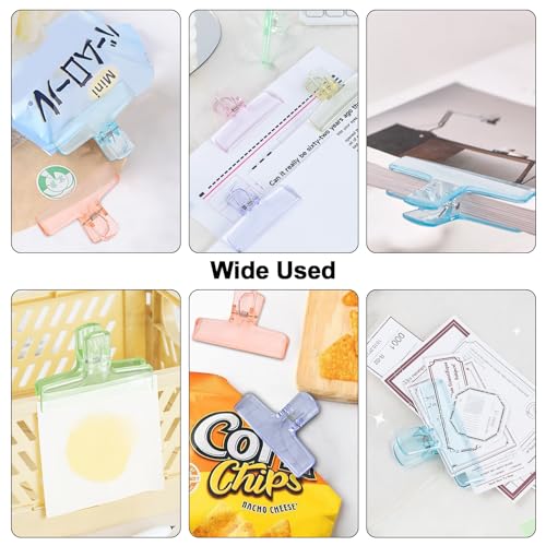 6 Pack Clear Acrylic Chip Clips for Food Storage & Organization