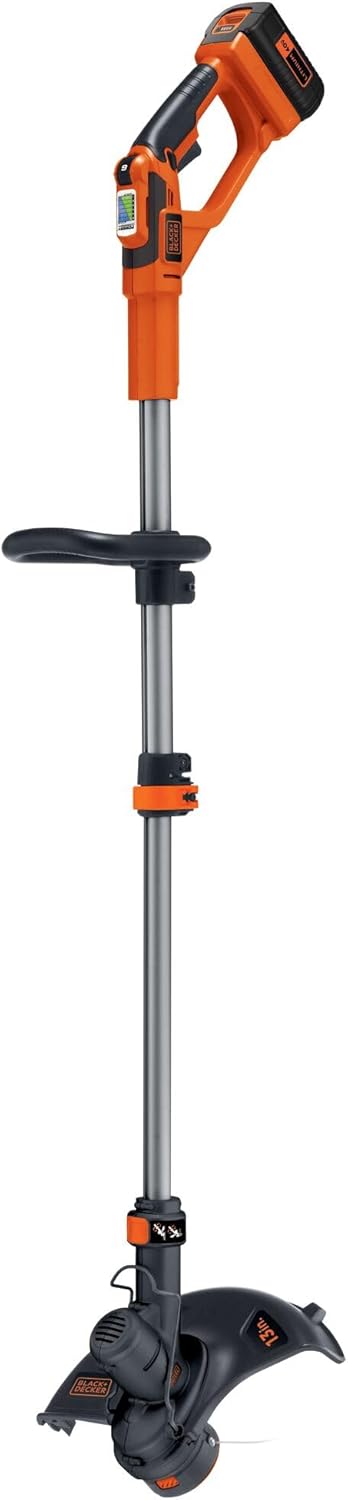 BLACK+DECKER 40V MAX Cordless String Trimmer & Edger - Adjustable Telescoping Pole, Includes Battery & Charger