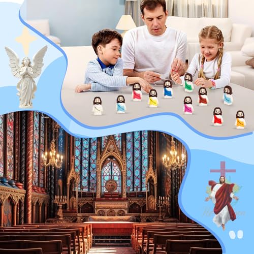 30pcs Mini Jesus Figures, Tiny Religious Figurines for Easter Eggs