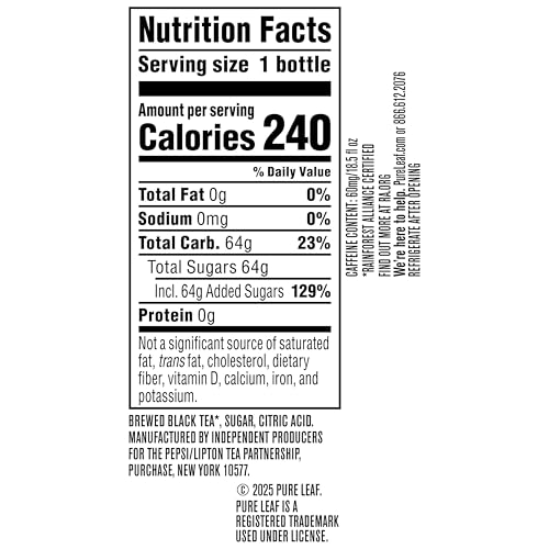 Pure Leaf Extra Sweet Iced Tea, 18.5 oz Bottle - All Natural