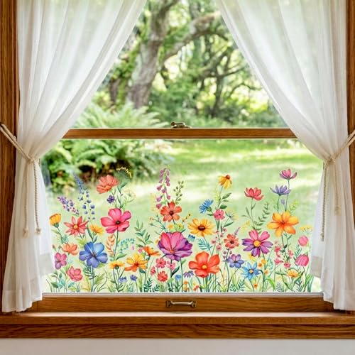 Double-Sided Wildflower Window Clings | Glue-Free Floral Decor