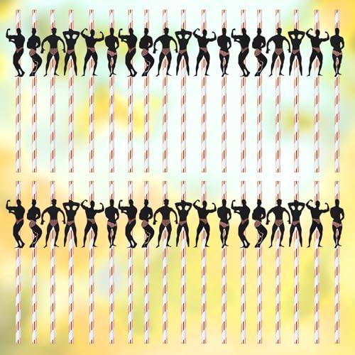 36 Pcs Funny Male Dancer Bachelorette Party Straws