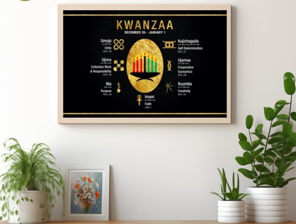 Kwanzaa Poster with Seven Principles - 18x12 Wall Decoration