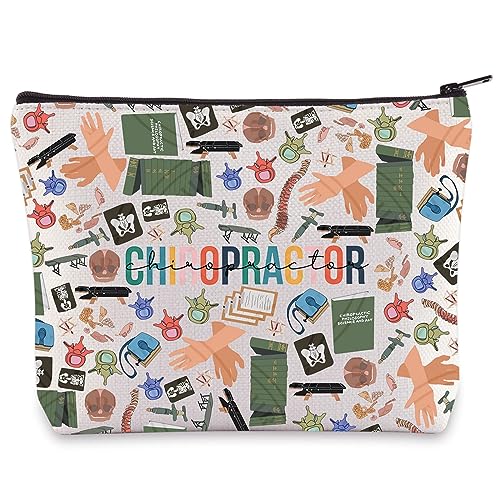 Chiropractor Cosmetic Bag Waterproof Canvas Makeup Zipper Pouch