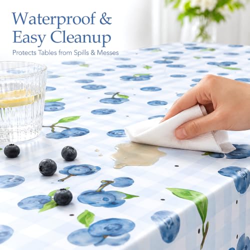 Blueberry Disposable Tablecloths - 3 Pack, 54"x108" Summer Design