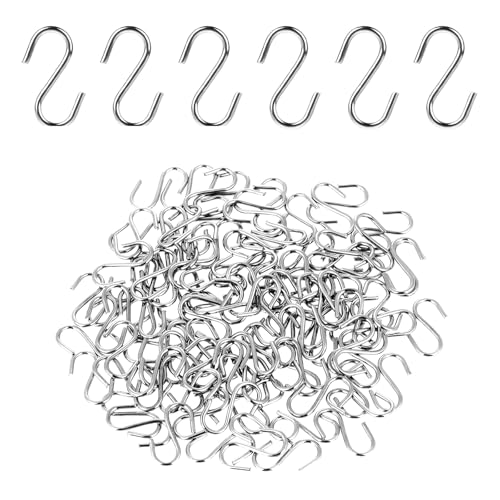 100 Pcs Mini S-Shaped Hooks - 1/2 Inch Stainless Steel Craft Connectors