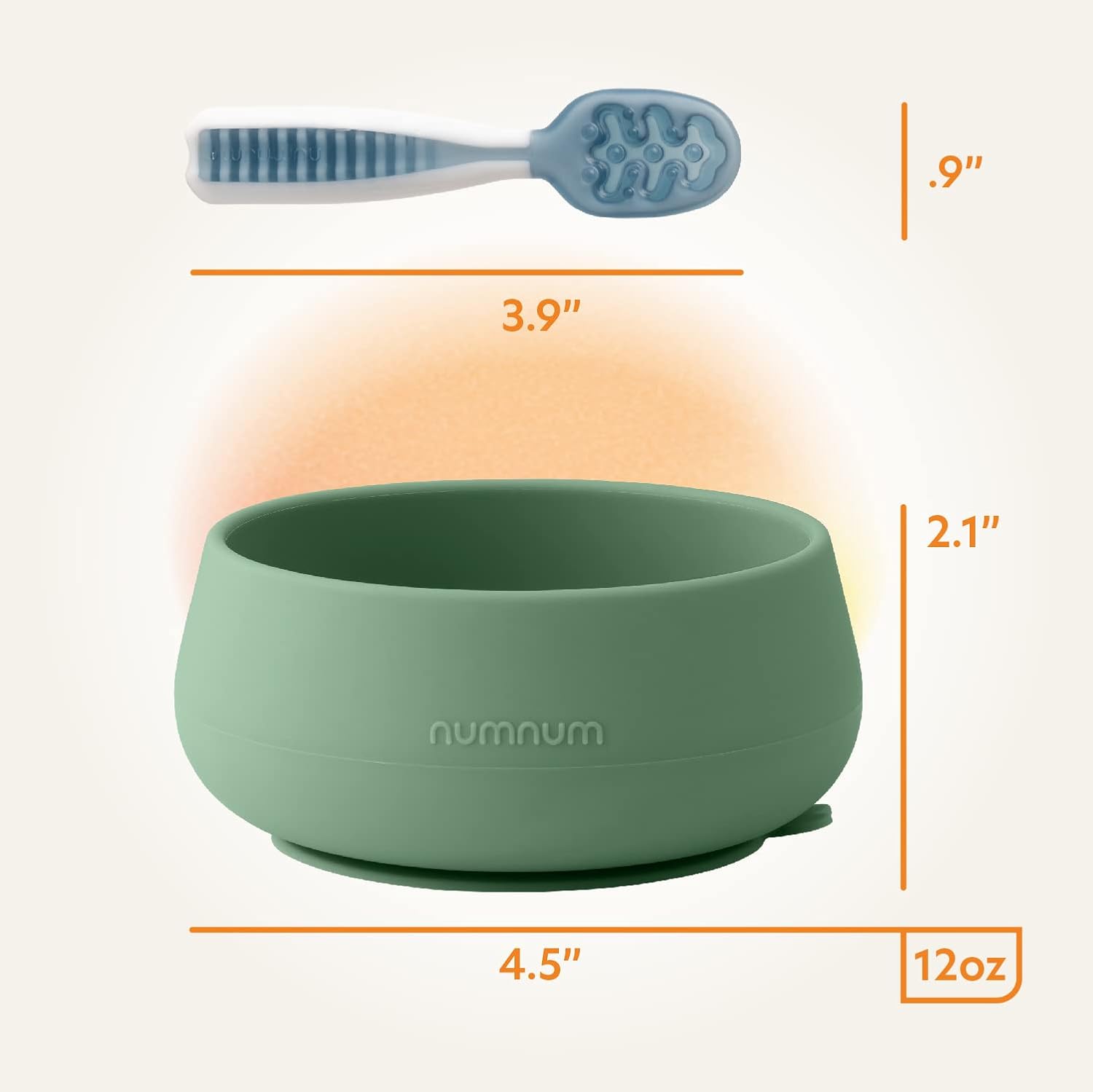 NumNum Baby Bowl Set - 2 Pack GOOtensils Baby Spoons with Extra Strong Non-Slip Suction | 100% Food-Grade Silicone, BPA-Free, Microwave & Dishwasher Safe (Green/Blue)
