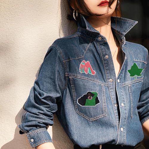 18-Piece Sorority Embroidered Iron-On Patch Set for DIY Crafts