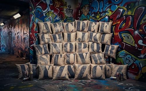 EvZ Graffiti Letter S Pillow Cover - 18x18 Inch Colorful Cushion Case