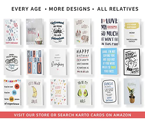 Karto Funny Birthday Card for Wife - Orange Younger | Premium Eco-Friendly Greeting Card