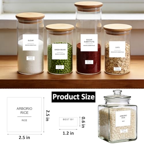300pcs Pantry Labels - Minimalist Waterproof Food Storage Stickers