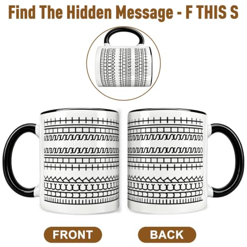 Funny Secret Message Mug - F This S, 11oz Ceramic Coffee Cup
