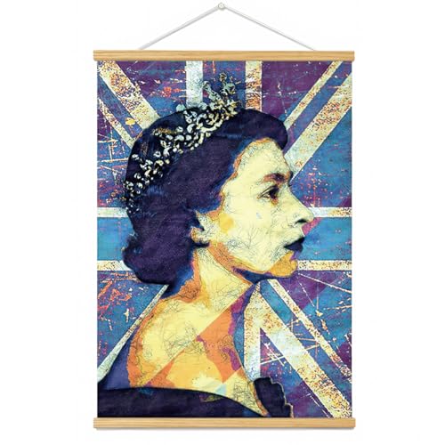Pop Art Queen Crown Poster | Union Jack Wall Art Print 16x24