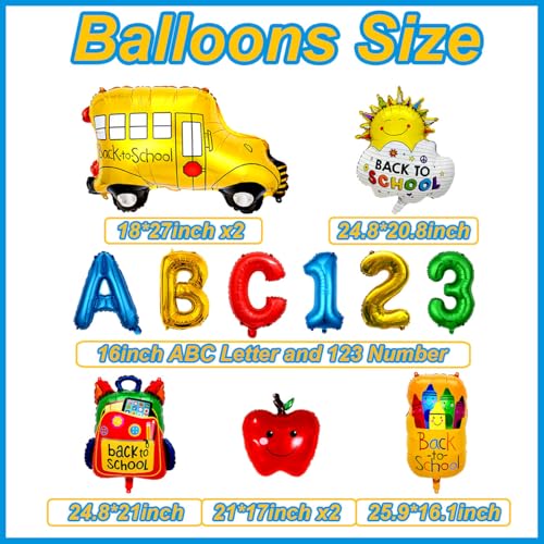 Back to School Balloon Set - 13 Pcs Foil Balloons for Celebration