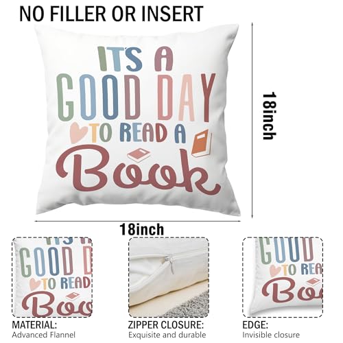 Inspirational Boho Reading Throw Pillow Cover - 18x18in