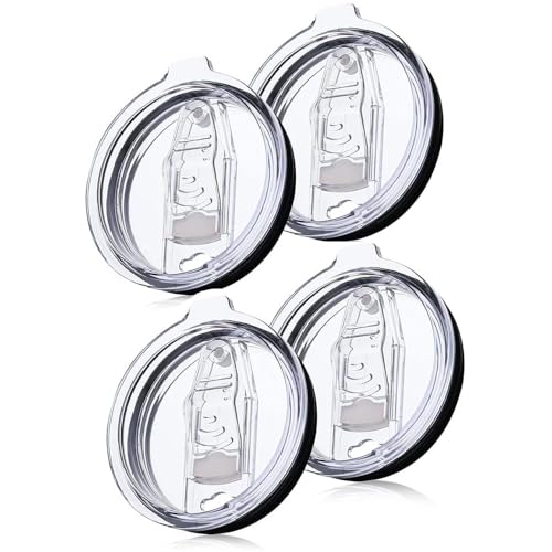 4 Pack 30 oz Tumbler Lid, Replacement Lids Compatible for YETI 30 oz Tumbler,Travel Mug,Spill Proof Splash Resistant Silicone Sliding Covers,Straw Friendly, BPA Free