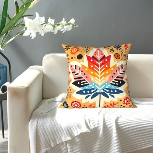 Autumn Maple Leaf Throw Pillow Cover - Soft Velvet 18x18