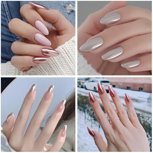 SUTOKAKA Chrome Nail Powder Set Metallic Mirror Effect Nail Pigment
