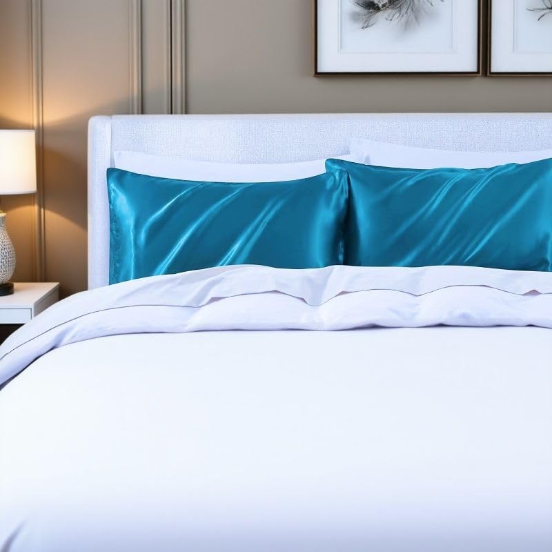 Satin Pillowcase Set of 4 - Silky Pillow Covers for Hair & Skin