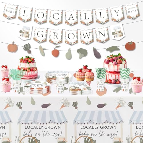 Locally Grown Baby Shower Tablecloths - 3 Pack, 86x55in