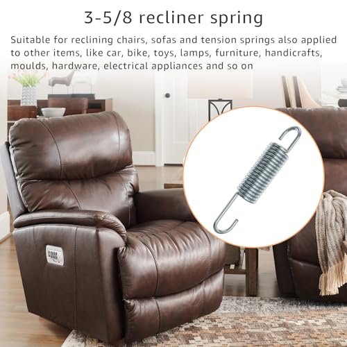 3-5/8 Inch Recliner Replacement Tension Springs (2 Pcs) - Long Neck Style
