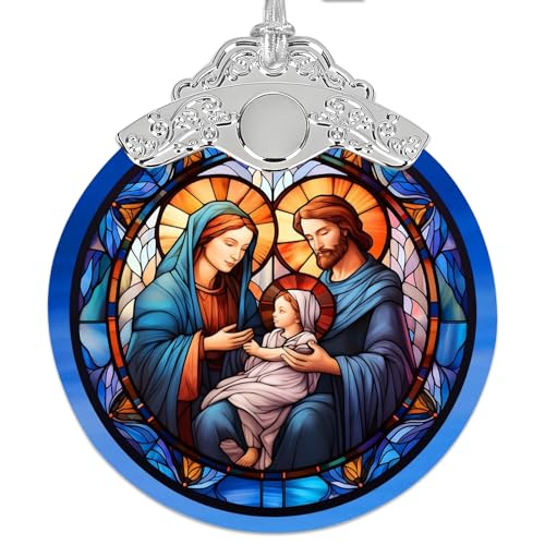 Nativity Christmas Ornament - Double-Sided Acrylic 3" Holy Family
