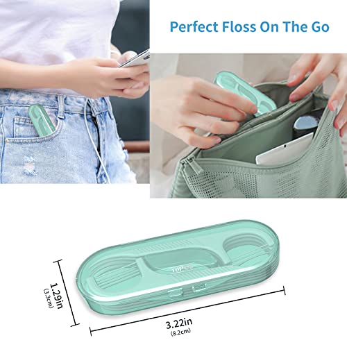 LIAMOSS Portable Dental Floss Picks with 2 Travel Cases - No Shred
