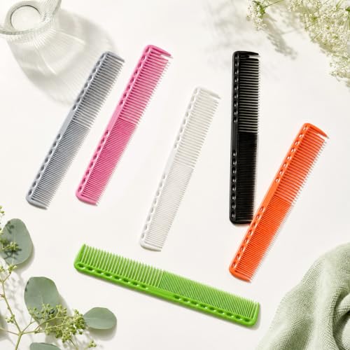 JJUNW 6-Piece Professional Cutting Combs Heat Resistant Hair Styling Set
