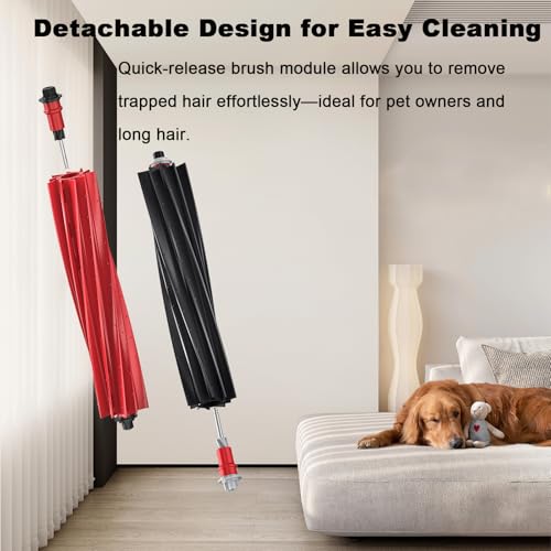 Soniicmomo Main Brush Replacement for Roborock S8 MaxV Ultra & S8 Max Ultra - Dual Rubber Brushes, Easy Install, Anti-Tangle, Quiet Floor Cleaning Set