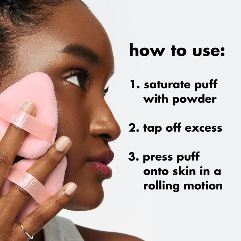 e.l.f. Halo Glow Soft Velour Makeup Powder Puff Reusable