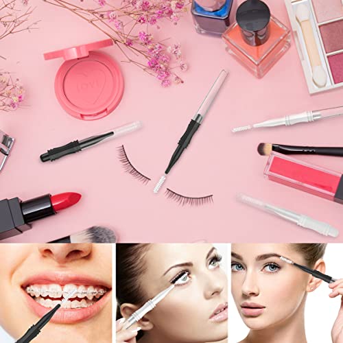 CANIPHA 20 Pcs Micro Eyebrow Spoolie Brushes with Caps for Lash Lamination