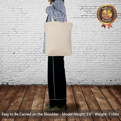 TOPDesign Reusable Cotton Tote Bag - 15"x16" with 4" Gusset for DIY & Grocery