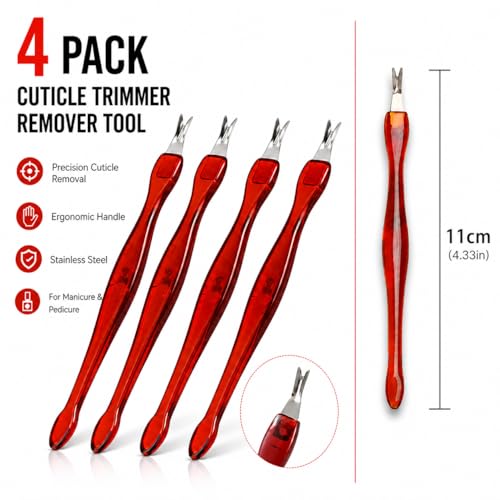 Luxxii 4-Pack Stainless Steel Cuticle Trimmer & Remover Fork