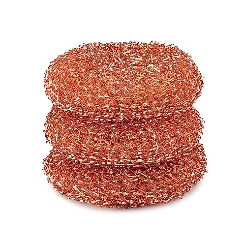Full Circle Copper Scrubbers 3 Pack - Heavy Duty & Rust-Resistant