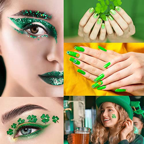 St. Patrick's Day 6-Grid Holographic Shamrock Nail Glitter & Sequins