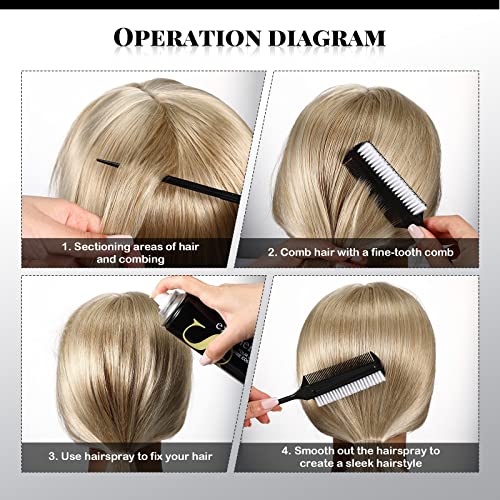 Nuenen 2 Pcs Black Smoothing and Sectioning Hair Brush Set with Double-Sided Edge Comb