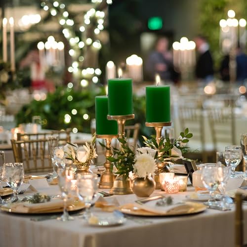 9 Pack Green Votive Candles - 8 Hour Unscented Wax Candles for Table Decor