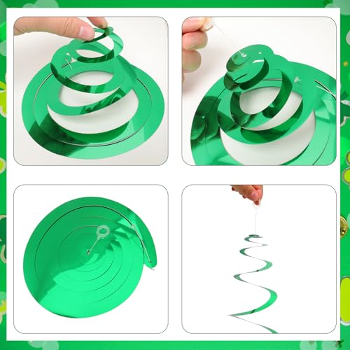 30Pcs Green Swirl Decorations for St. Patrick's Day Party