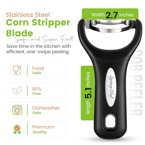 Spring Chef Stainless Steel Corn Peeler Tool - Black, 1 Pack