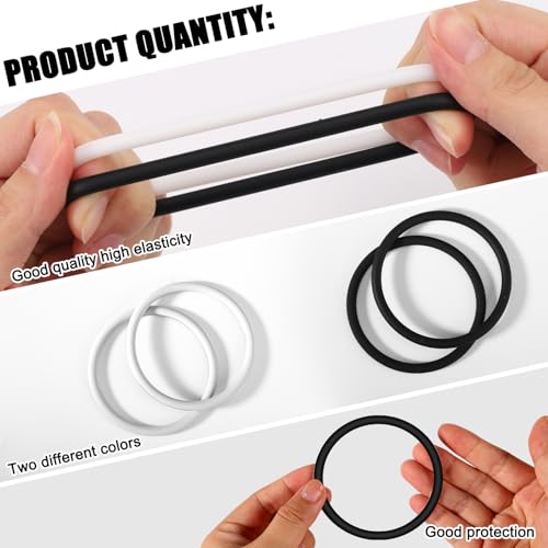 4 Pcs Patellar Tendon Support Strap, Silicone Knee Band Flexible Patella Knee Straps Sport Brace for Running Basketball Men Women Fixed Knees Stabilization (Black and White)