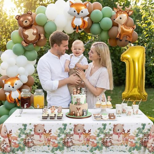 3 Pack Eucalyptus Leaves Baby Shower Tablecloths - 54x108 In